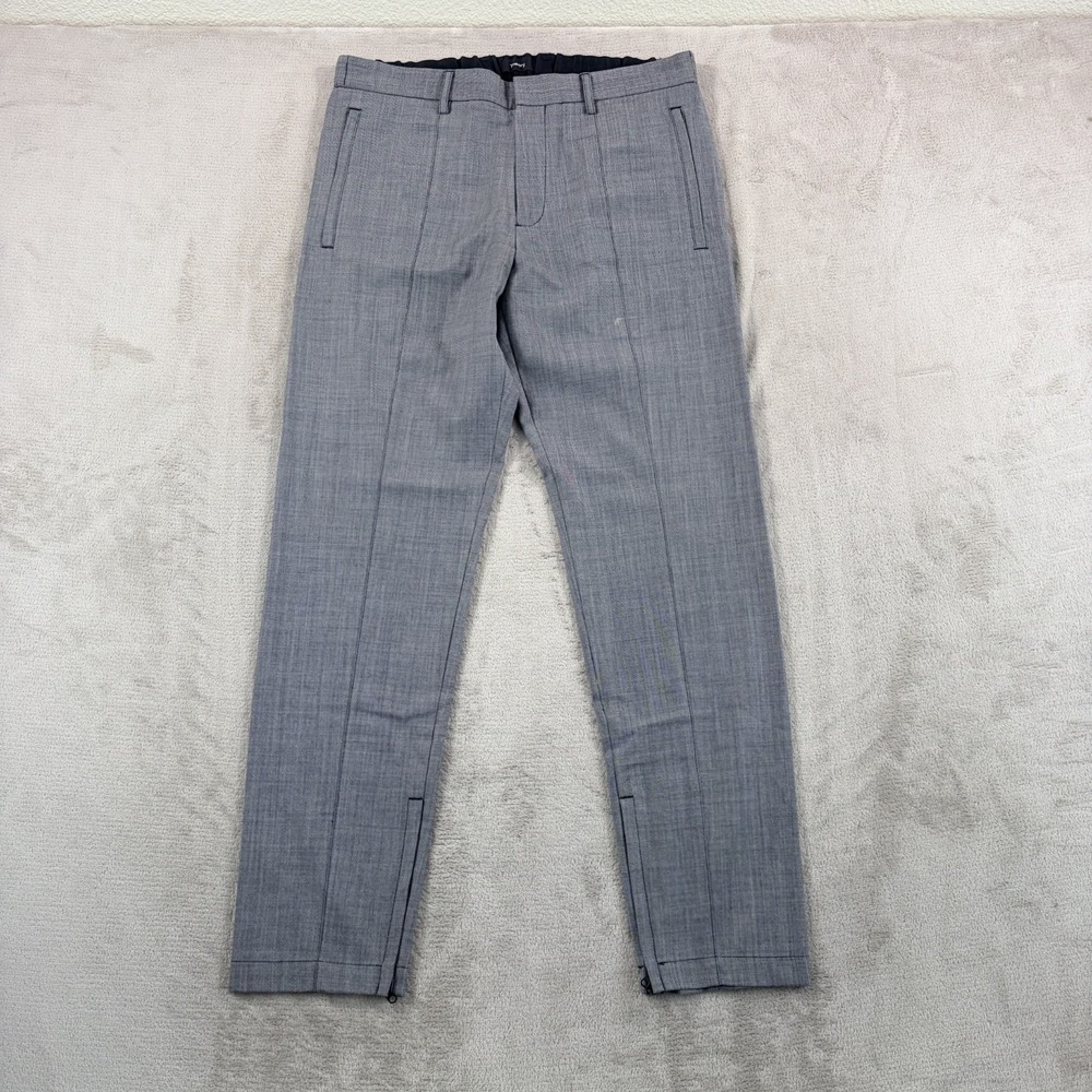 Theory Ace Illeston Wool Blend Trouser Pants in Grey Men 31 (Fits 32x30) NWOT